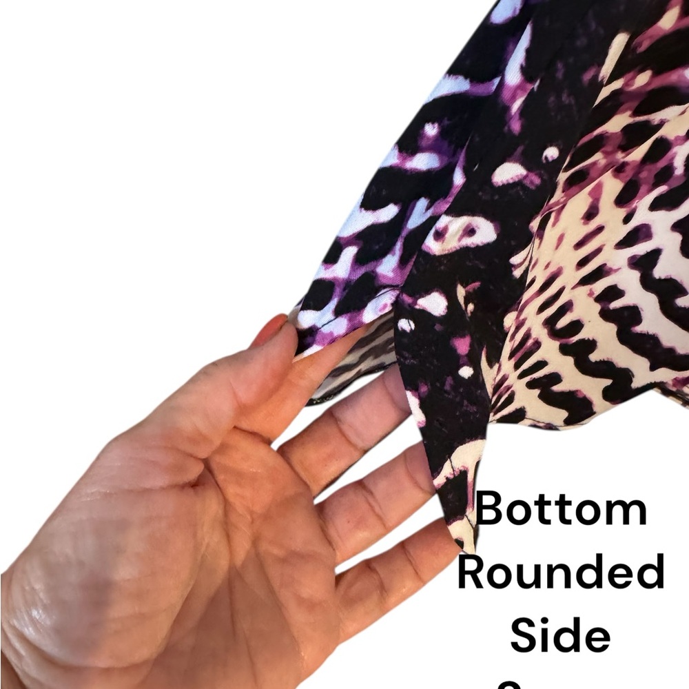 ❤️ BLACK/PURPLE PRINT SLEEVELESS PRINT TOP w/NECKLINE DETAIL  XLARGE   #S - Picture 5 of 8